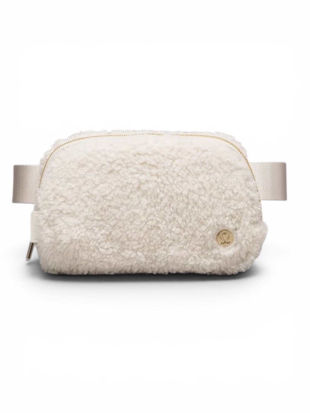 Lululemon Everywhere Fleece Belt Bag In White With Polished Gold Accents 1l